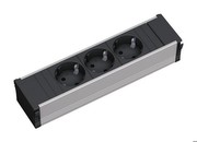 Bachmann Moduleinheit CONI m. Schuko sw/si 3x Schuko-St BMN3331007