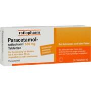 Ratiopharm PARACETAMOL-ratiopharm 500 MG TABL 20 ST Ratiopharm PARACETAMOL-ratiopharm 500 MG TABL 20 ST