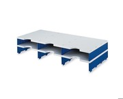Ablagesystem Styro styrodoc trio, Fächer 6 Standard, Erweiterungsmodul, grau/blau, 22109