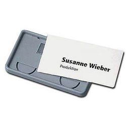 Namensschild Clip-Card magnet. grau 40 x 75mm 25 St