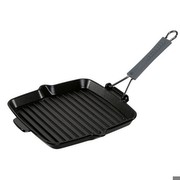 Staub 1202123 Grillpfanne quadratisch, mit Silikongriff 24 x 24 cm, schwarz