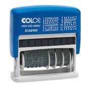 COLOP MiniInfoDater S 120 / WD/S120/WD Schrifthöhe 4 mm Kissen blau/rot 12 Texte