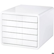 Schubladenbox Han 1551 i Box 5 Fächer geschlossen, weiß/weiß