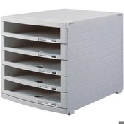 Schubladenbox Han 1505-0-11 Contur,A4, 5 Fächer offen, grau/grau