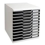 Schubladenbox Multiform 302014D Modulo,A4, 10 Fächer geschlossen, grau/schwarz