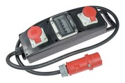 as - Schwabe 60806 Vollgummi-Verteiler-Leiste S10, 400V / 32A, IP44 Gewerbe, Baustelle