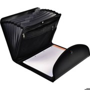Exacompta Fächermappe Exactive 335x285mm 6-teilig mit Innentasche und Block schwarz