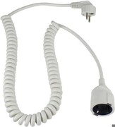 as - Schwabe 70412 Schutzkontakt-Spiralkabel, 4m H05VV-F 3G1,5, weiß, IP20 Innenbereich