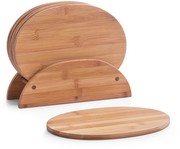 Zeller 25266 Brettchenständer, 7-teilig, oval, Bamboo / 24 x 7 x 19.5