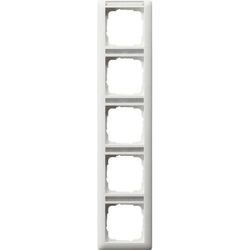 Gira 111527 Abdeckrahmen 5-fach beschriftbar, senkrecht, Reinweiß seidenmatt