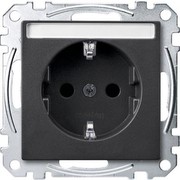 Merten MEG2302-0414 SCHUKO-Steckdose mit Schriftfeld, BRS, Steckklemmen, anthrazit, System M