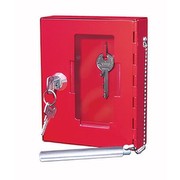 Wedo 10250102X Notschlüsselkasten rot mit Klöppel Pulverbeschichtetes Stahlblech, 1 Haken