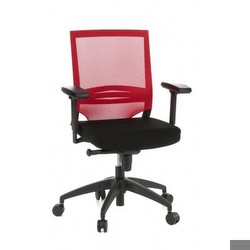 Buerostuhl24 657233 Bürostuhl / Chefsessel Porto Base Netzstoff, schwarz / rot