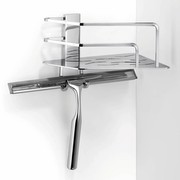 Giese 30782-02 Duschkorb Seaside mit Haken und Wischer, Eckmodell, abnehmbar