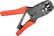 Wentronic Crimpzange für Modularstecker inkl. Kabelschneider und Abisolierer schwarz