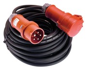 as - Schwabe 60517 CEE-Verlängerung 400V / 16A, 10m H07RN-F5G2,5 mit Phasenwendestecker, schwarz