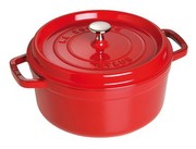Staub 1102206 Cocotte, 22 cm, rund, Bräter aus Gusseisen, kirsche