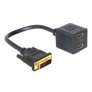 DELOCK Adapter DVI 25 Stecker zu 2x HDMI Buchse