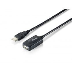 EQUIP USB2.0 Aktive Verlaengerung 5m schwarz mit Signalverstaerker USB-A S/B
