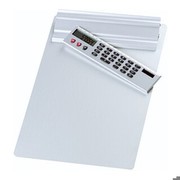 Wedo 057954 Klemmbrett A4 aus Aluminium mit abnehmbarem Solarrechner abgerundete Ecken
