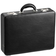 D&N Tradition Aktenkoffer genarbtes PU 46 cm erw. - schwarz