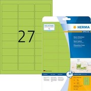 Herma Neon-Etiketten A4, 5143, 63,5x29,6 mm Papier matt 540 Stück neon-grün