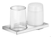 KEUCO Doppelhalter Edition 11 11153, kpl., Rauchkristall-Glas, verchromt