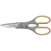 Acme United E-30486 00 Titanium Super Softgrip Multifunktionsschere, 21 cm, grau-gelb