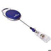DURABLE Ausweishalter mit Jojo, oval, blau mit Druckknopf-Schlaufe, (8324-07)