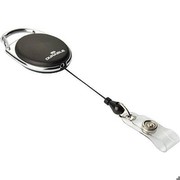 DURABLE Ausweishalter mit Jojo, oval, schwarz mit Druckknopf-Schlaufe, (8324-01)