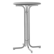sieger Stehbiertisch Stahlgestell Mecalit-Pro-Platte mit Dekor (Durchmesser: 70 cm, Farbe: grau)