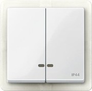 Merten MEG3424-0319 Doppelwippe mit Kontrollfenster IP44, polarweiß glänzend, System M Merten MEG3424-0319 Doppelwippe mit Kontrollfenster IP44, polarweiß glänzend, System M