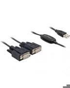 Delock 2x RS-232 auf USB 1.40m USB2.0 Stecker auf 2x DB9 RS-232 Stecker, 61886
