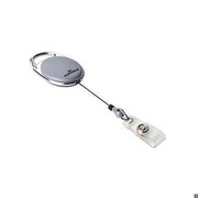 DURABLE Ausweishalter mit Jojo, oval, grau mit Druckknopf-Schlaufe, (8324-10)