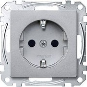 Merten MEG2300-0460 SCHUKO-Steckdose, erhöhter Berührungsschutz, Steckklemmen, aluminium, System M