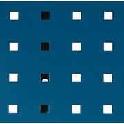 Lochplatte aus Stahlblech, 9,2 x 9,2 mm-Lochung - 1486 mm lang enzianblau RAL 5010