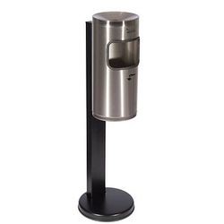Sicherheits-Standascher mit Abfallsammler - Edelstahl Gesamthöhe 825 mm, Ø Ascherfuß 250 mm