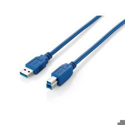 EQUIP USB 3.0 Kabel A->B 1m S/S blau