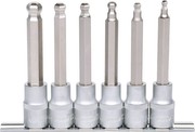 KS TOOLS 1/2" Bit-Stecknuss-Satz für Innensechskant-Schrauben, lang, 6-tlg., 5-12mm