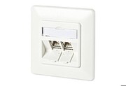 BTR 130B11D21002-E Datendose C6A modul 2 Port 180°M UP Unterputz reinweiss