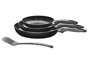 King Bratpfannen-Set 3 tlg. Induktion mit Gratis Pfannenwender, Pfannen-Sets