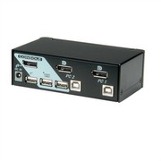ROLINE KVM-/USB-Switch - 2 Anschlüsse - Desktop, 14.01.3327