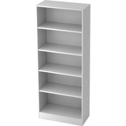 Aktenregal Hammerbacher Solid 6000,weiß, 4 Böden, 5 OH, 80 x 200,4 x 40cm