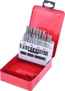 KS TOOLS HSS Handgewindebohrer-Satz M in Stahlblechkassette, 21-tlg., M3-M12