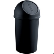 Helit H2401295 Abfallbehälter mit Push-Deckel 25 Liter aus Kunststoff schwarz