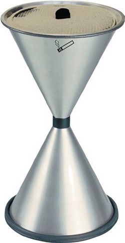 Standascher Diabolo - Höhe 770 mm, Ø 405 mm Stahlblech pulverbeschichtet, neusilber