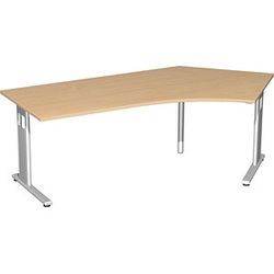Geramöbel Schreibtisch Lissabon 135° rechts, 2166x1131x720 mm, Buche/Silber