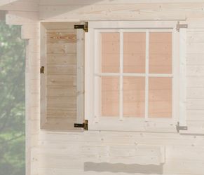 WEKA Gartenhaus Zubehör Fensterladen 2-teilig für 91 x 91 cm Fenster, einseitig