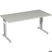Geramöbel Schreibtisch Lissabon, 1600x800x680-820 mm, Lichtgrau/Silber S-617103-LG/SI