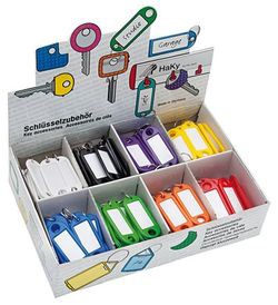 Wedo Schlüsselanhänger mit Etikett S-Hacken 52x21x3mm farbig sortiert 8 Farben 200 Stück